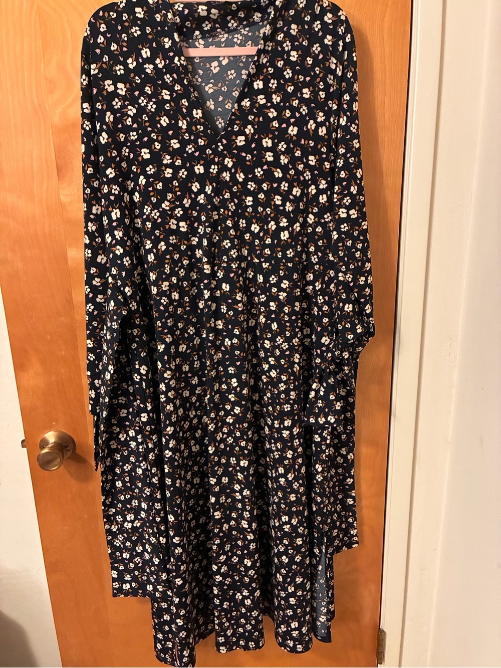 Eloquii Navy Floral V-Neck Maxi Dress Sz 18